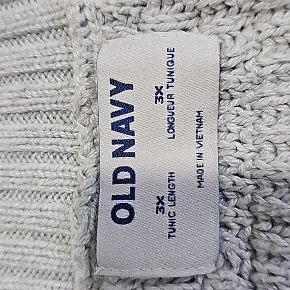 Old Navy gray and brown striped 3X crew neck tunic length sweater - Picture 5 of 6